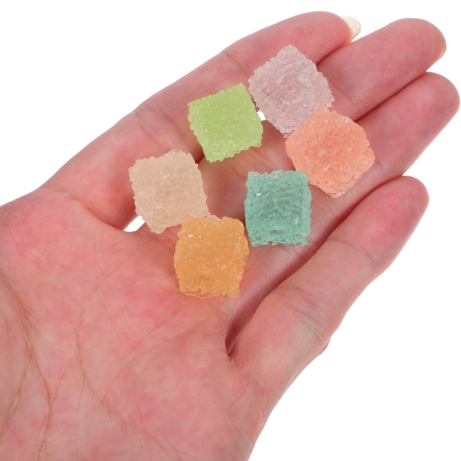 30 Uds. De cubos de azúcar de imitación multifunción, dijes DIY, decoración luminosa de carcasa de teléfono, accesorios artesanales, adornos de dulces mezclados