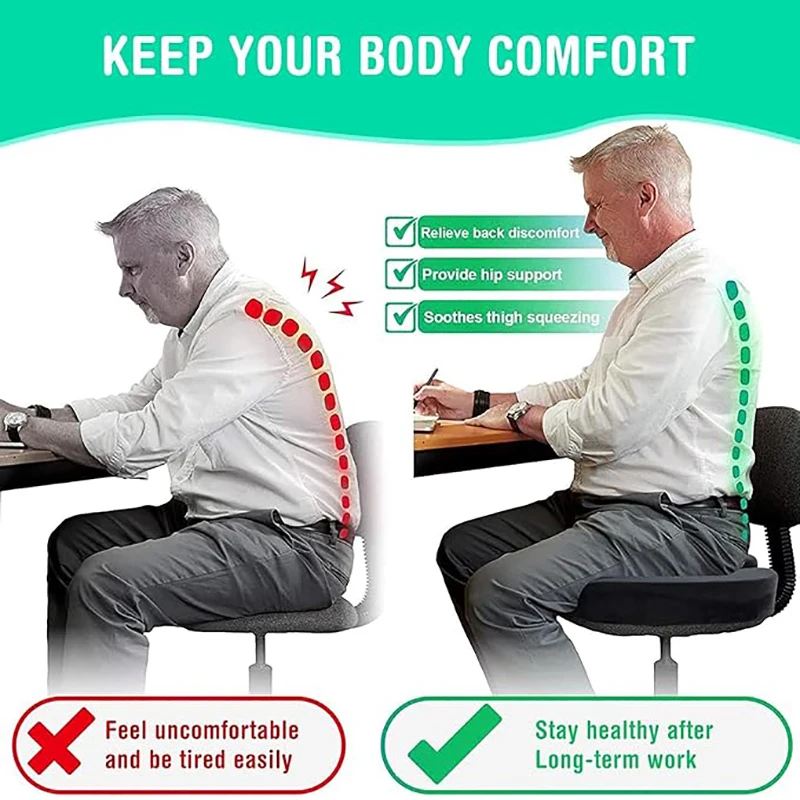Ergonomic Office Cushions and Covers Memory Foam Hemorrhoid Cushion Sedentary Artifact Student Ass Cushion Thin Version