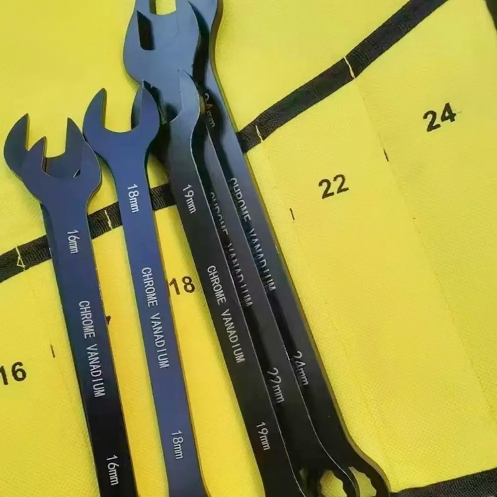 14Pcs/Set Dual Use Double End Wrench Set Multifunctional Carbon Steel Mechanic Wrench 8-24mm Black Double Headed Spanners