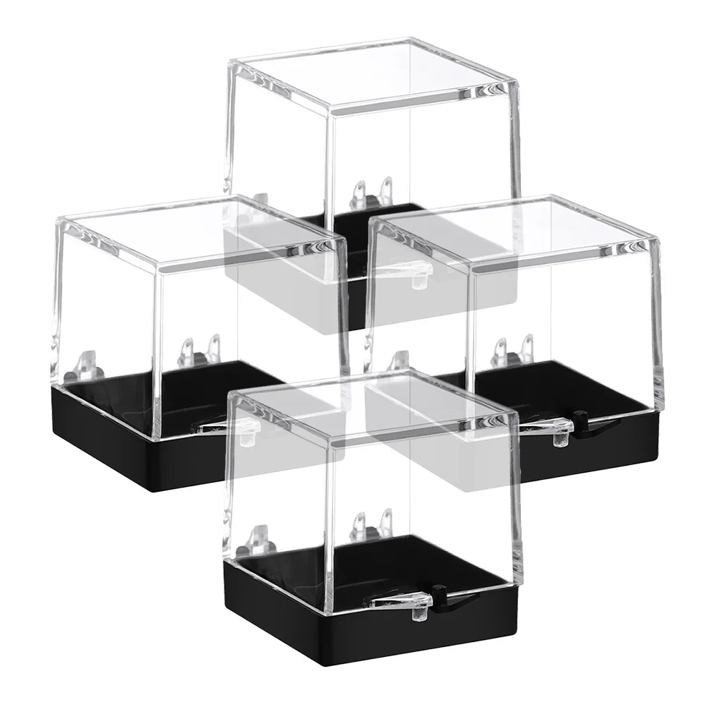 

4Pcs Specimen Box Transparent Design for Better Display and Protection of Small Items Collection Mineral Specimen Box
