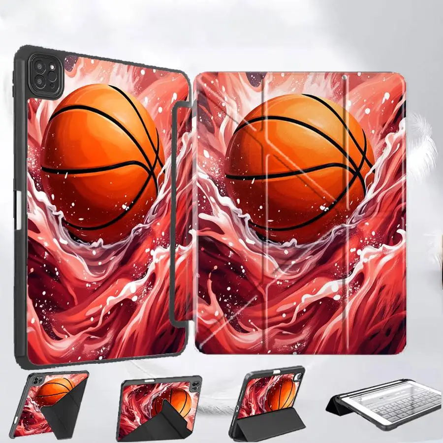 

Креативный чехол-подставка с баскетбольным узором для планшетов iPad Pro 2025, Mini 6, 7, Pro 11-го, 10-го, 9-го, 8-го, 7-го поколений, 12.9 дюймов, Air 4, 5, M3, M2
