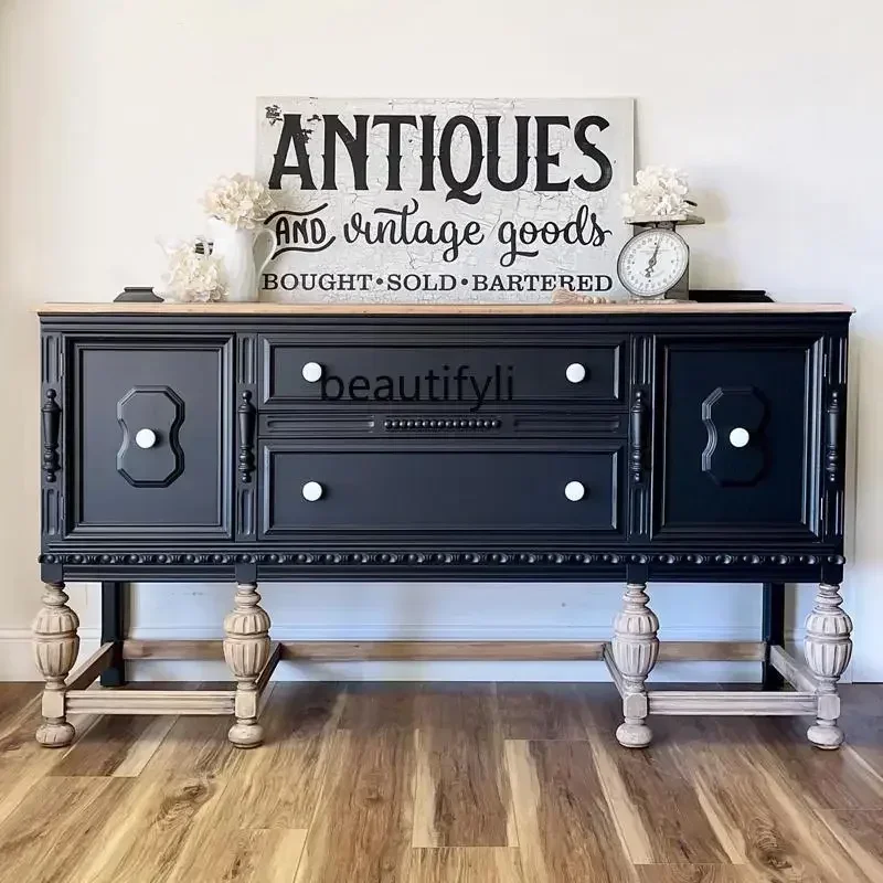 

Ретро-французский шкаф для прихожей из массива дерева с резьбой в виде цветов, американский элитный декоративный шкаф, буфет для столовой Y