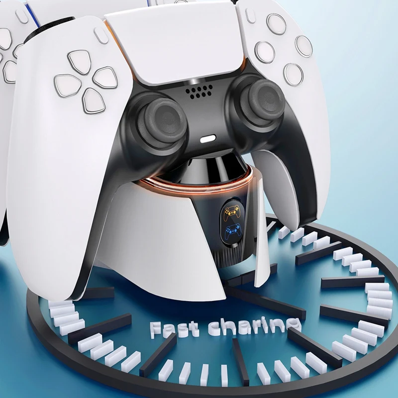 Dual Fast Charger For PS5 Controller Charger Station Charging Cradle Dock Station With LED Indicator For PS5 Dualsense