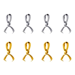 10/20pcs 304 Stainless Steel Pinch Clip Bail Clasp Dangle Charm Bead Connector Findings for DIY Pendant Necklace Jewelry Making