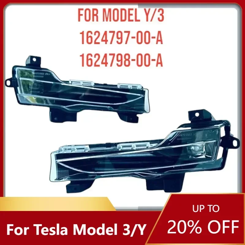 For Tesla Model 3/Y Fog Light LEFT Front Bumper Lamp Anti-Fog Light 1624797-00-A 1624798-00-A 1624797 1624798 High Quality OEM