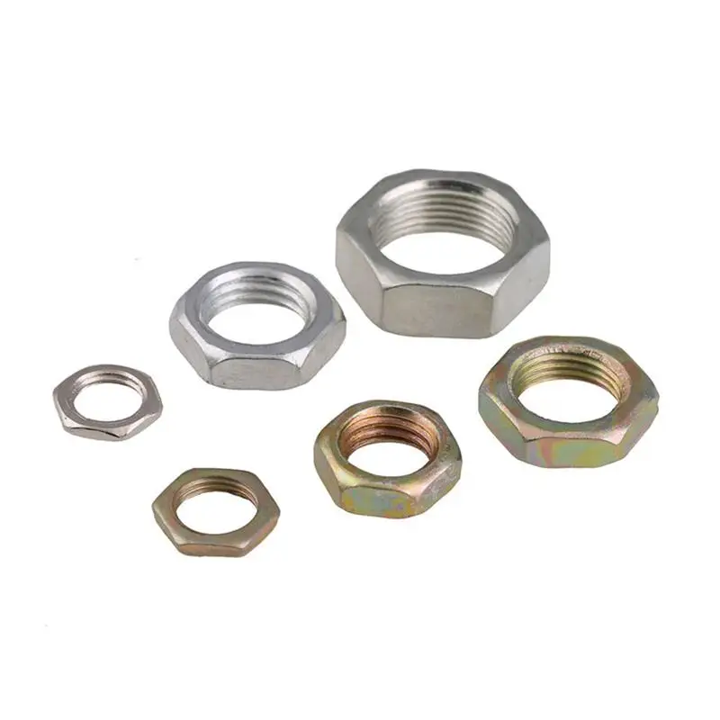 M7 M8 M9 M10 M12 M14 M16 White Zinc / Color Zinc / Nickel Plated Carbon Steel Fine Thread Hex Hexagon Thin Nuts