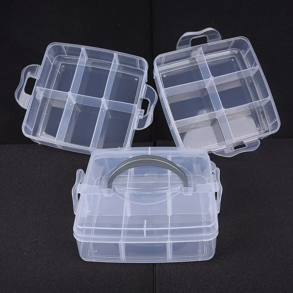 High Quality Clear Plastic Jewelry Bead Storage Box For Crafts And Organizing 3 Layer Container Organizer Case