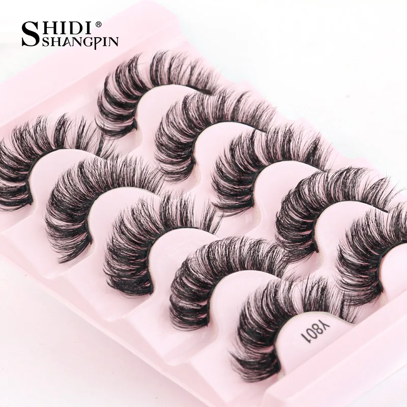 SHIDISHANGPIN-Extensão dos Cílios Suave Segmentada, 3D Mink Lashes, Natural Fluffy, Faux Cils Maquiagem, reutilizável, 3 Pares, 5 Pares, 10 Pares