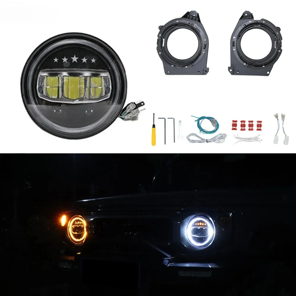 سيارة الجبهة LED المصباح لسوزوكي جيمي 2018 2019 2020 2021 كشافات التصميم الديناميكي بدوره إشارة متتابعة ضوء الجمعية