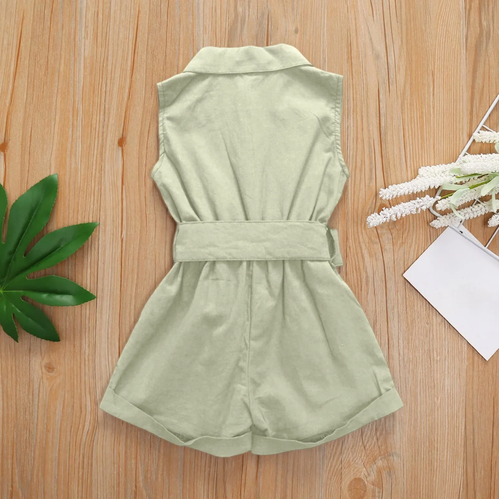 Toddler Girls Sleeveless Overall Rompers Casual Leg Short Summer Outfits with Pockets Girls Outfits size 12-18 Months