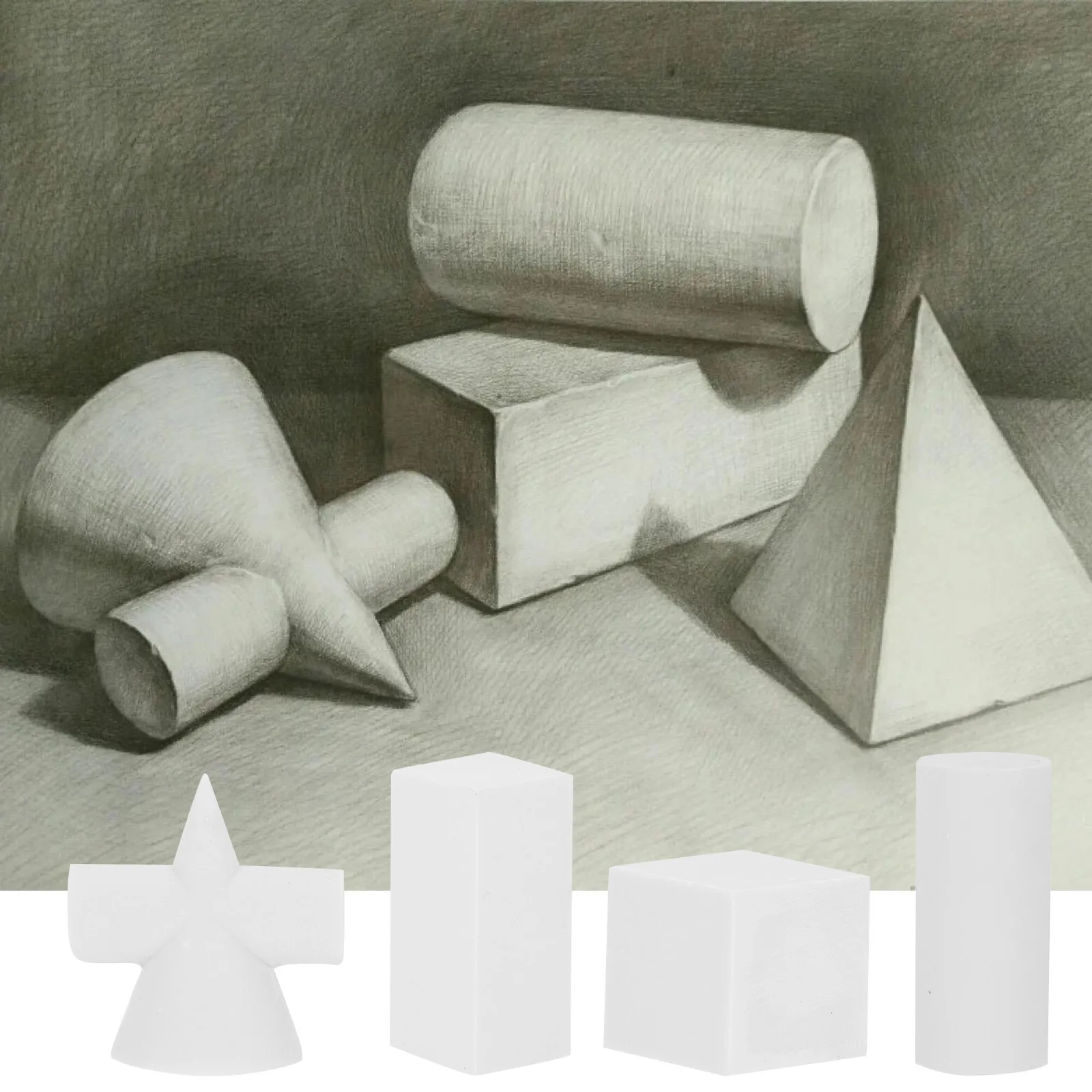 10Pcs Geometrical Resin Sketch Practice Sculpture Portable Drawing Sculpture Training Tools for Sketching Sketch Practice Tool