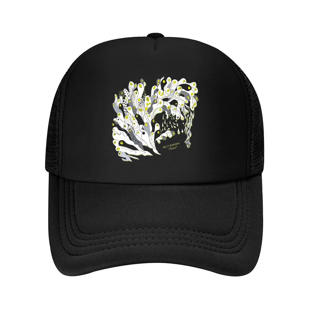 “Arte astratta dello schizzi” - Motivo artistico moderno, utilizzando forme dinamiche per il berretto da baseball in rete con espressione creativa