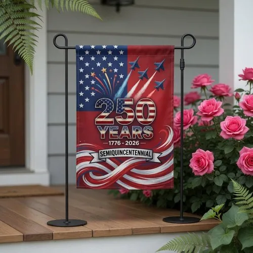 250 Years USA Fighter Jets Garden Flag 1776-2026 Patriotic Outdoor Decor AAV