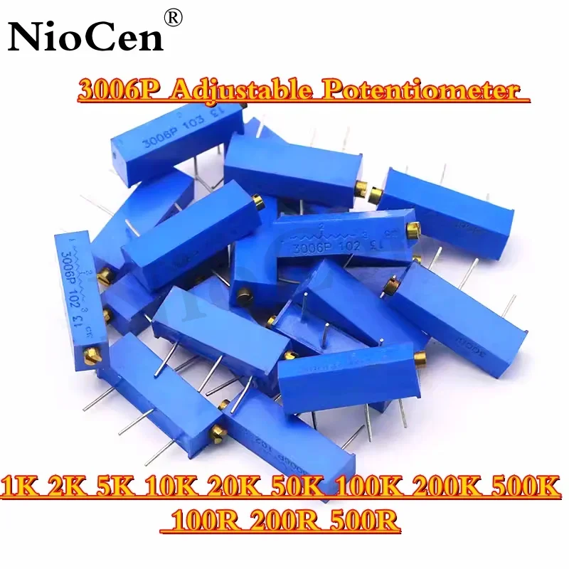 (10PCS) 3006P Präzision Multi-turn Einstellbare Potentiometer 1K 2K 5K 10K 20K 50K 100K 200K 500K 100R 200R 500R 100 200 500 ohm