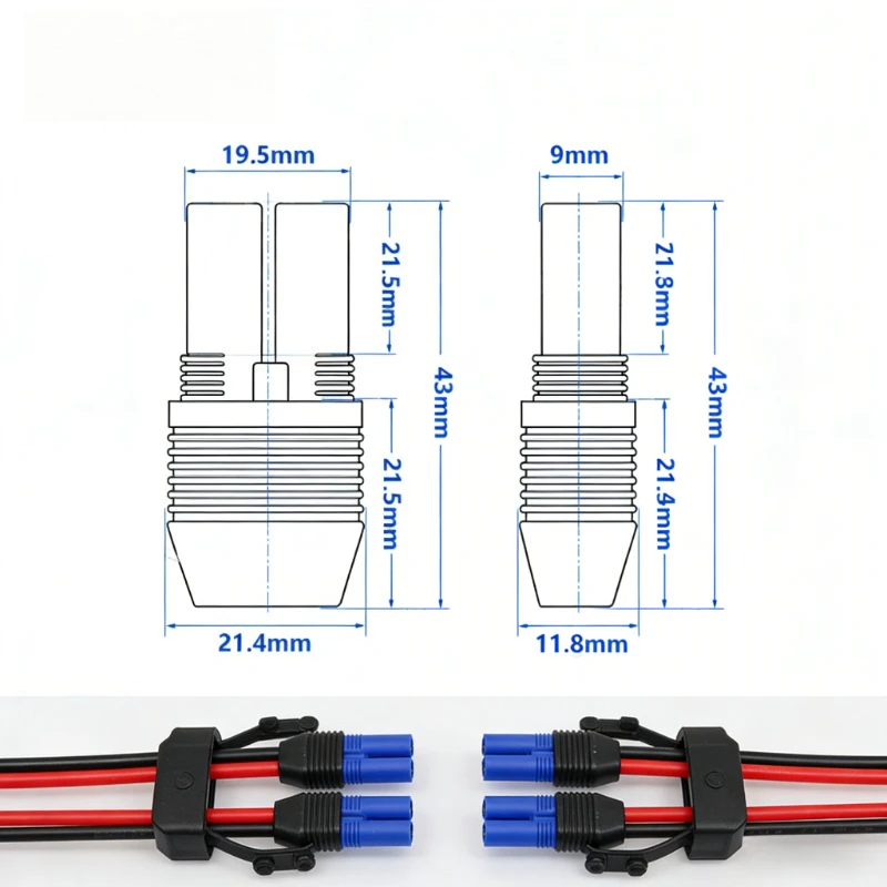 High Current 10AWG EC5 Injection  Aircraft Model Power Cord Male Female Molded Connection Plug Wire  Cable with Cover100A