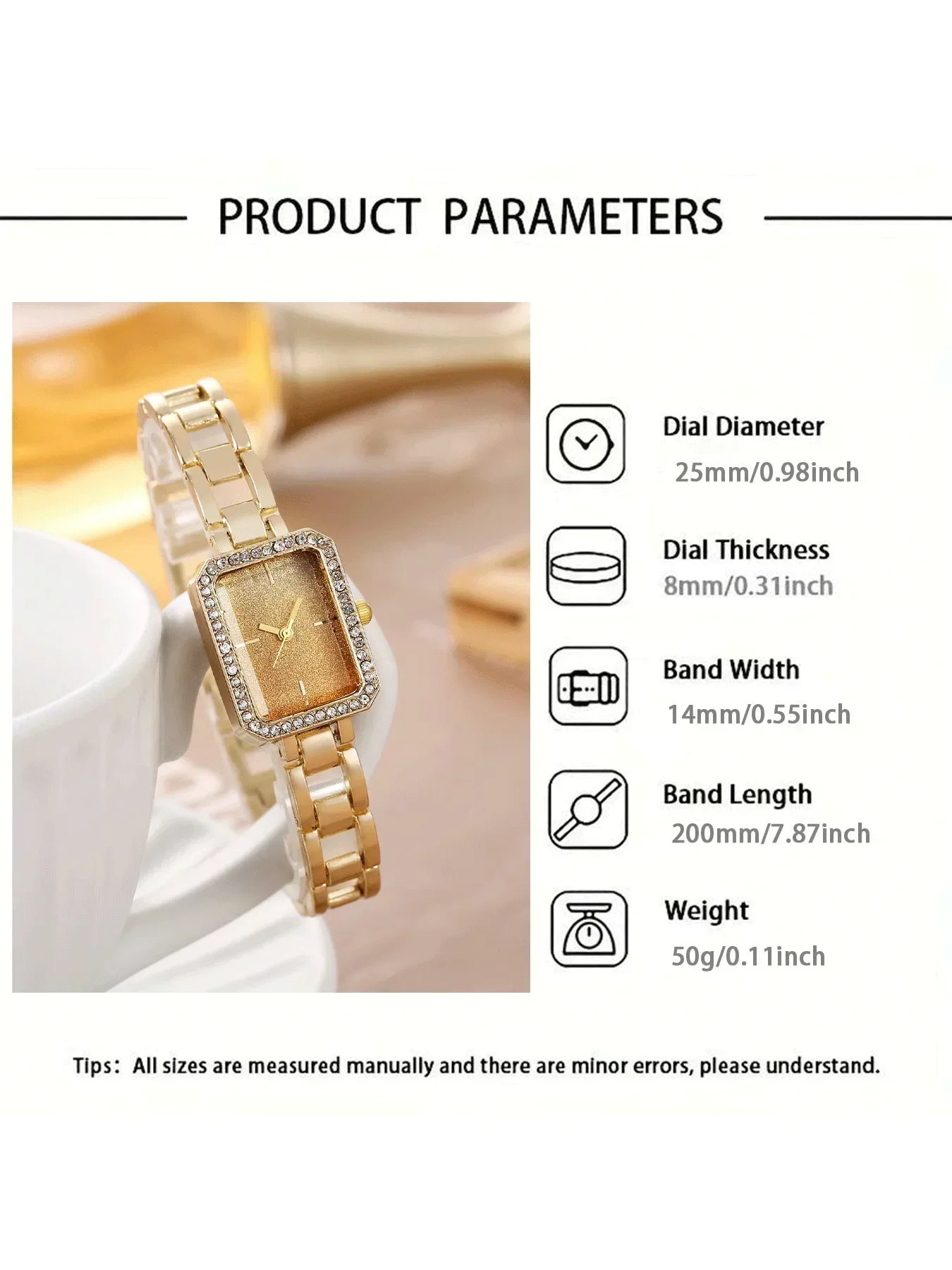 2-piece women's watch set, fashionable quartz watch, casual steel strip watch, women's watch setFashion Watch