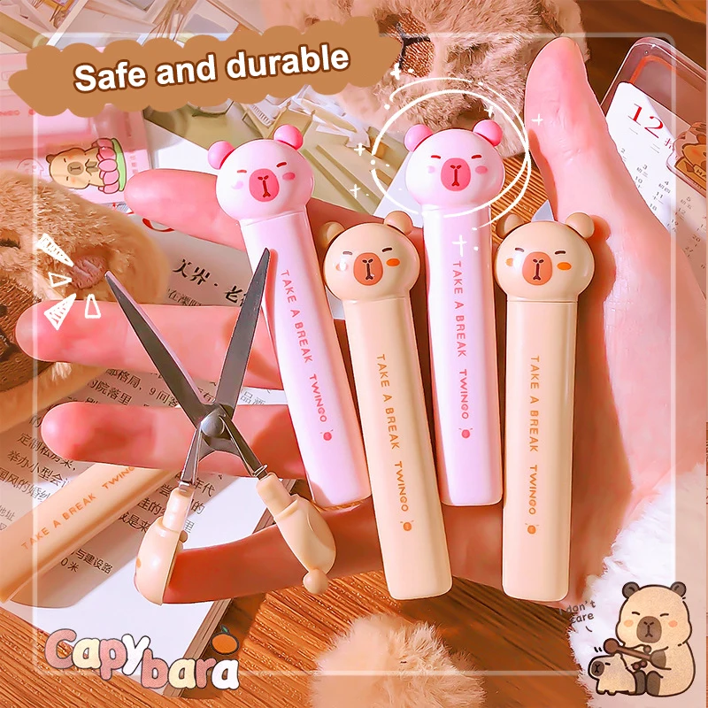 1/2 قطعة مقص القرطاسية الكرتون كابيبارا مقص أطفال Diy بها بنفسك اليدوية قطع الورق مقص آمنة ورقة مقص صغير #6