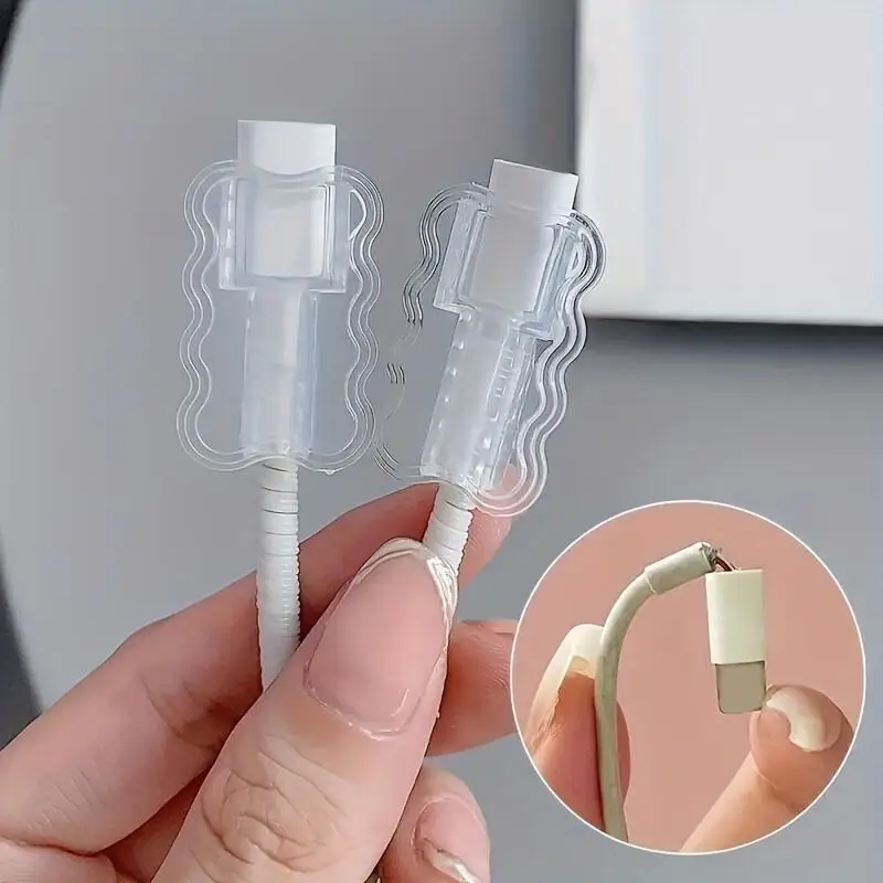 

12-piece set of high-quality, flexible, and durable TPU wavy cable protectors, premium cable protective sleeves.