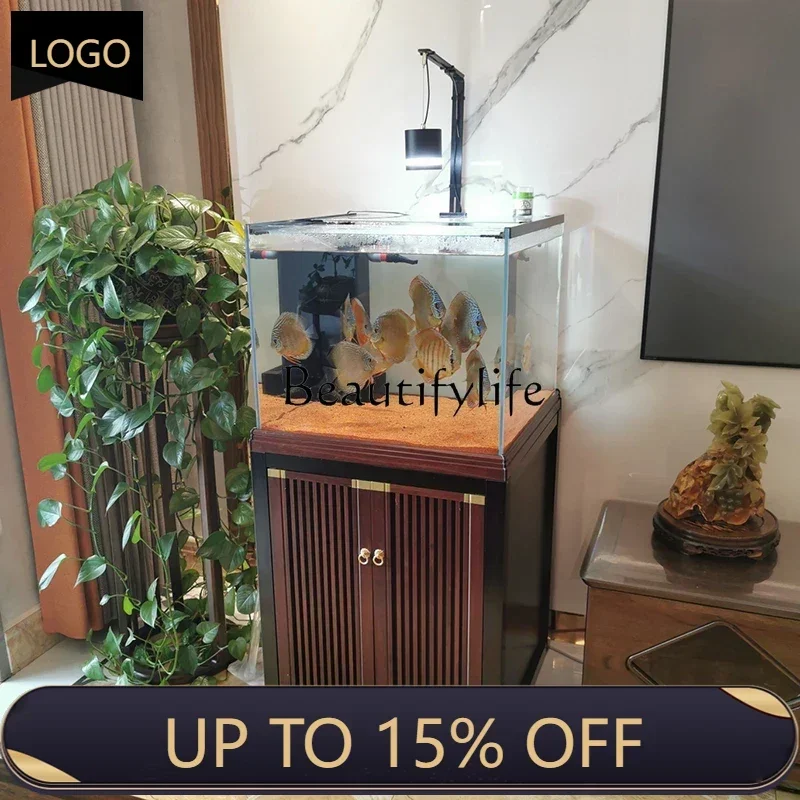 NV XS Fish Tank Aquarium Creative Living Room Bottom Filter Goldfish Arhat Grass Tank Light Luxury Lazy Change Water W