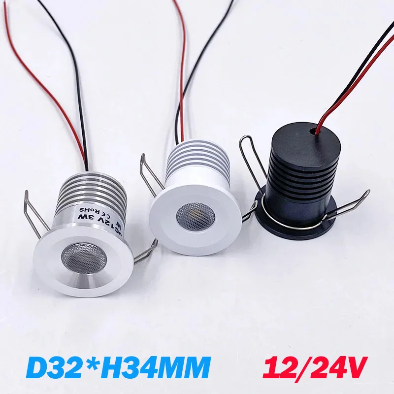 Dimmable 12V 24V Mini Led Spotlight 3W Outdoor Light Waterproof IP65 Home Hotel Sauna Waterproof Light Embedded Cutting 27mm