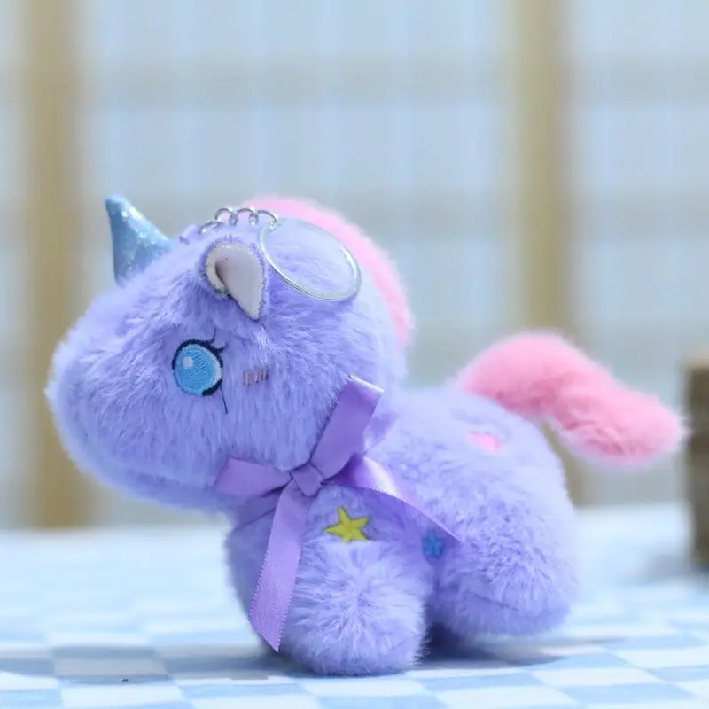 

12 см милый единорог плюшевый брелок пони кулон плюшевая игрушка фигурка сумка аксессуар автомобильный брелок орнамент кукла подарок