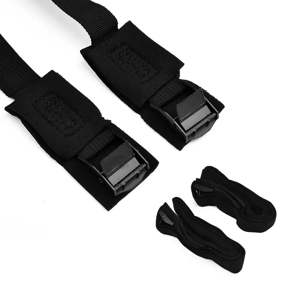 2-pack 2/3/4/5m*2.5cm Black Fastening Strap Strong Ratchet Strap Luggage Bag Cargo Lashing Zinc Alloy Press Buckle Fixing Strap