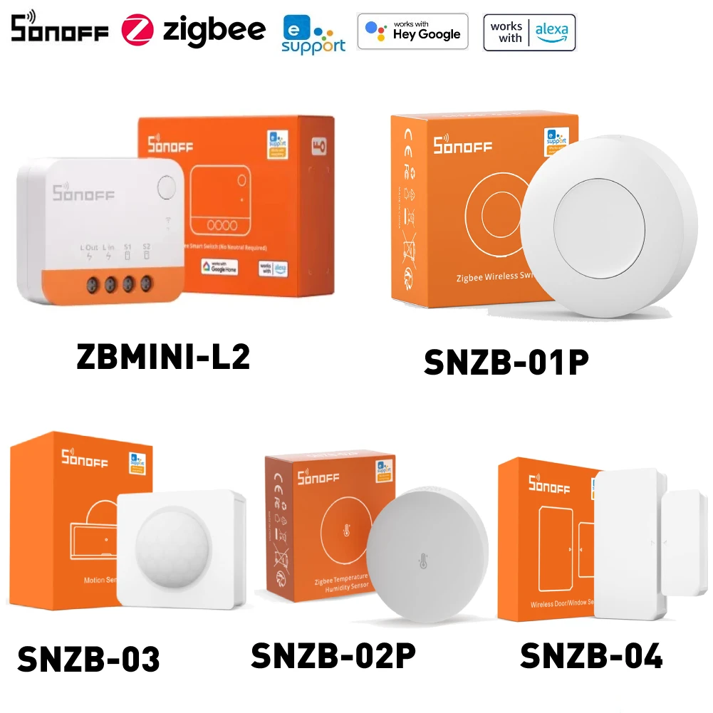 SONOFF Zigbee ZBMINI-L2 Smart Switch SNZB-02P Temperature And Humidity Sensor SNZB-01P Wireles Switch SNZB-03 SNZB-04 Sensor