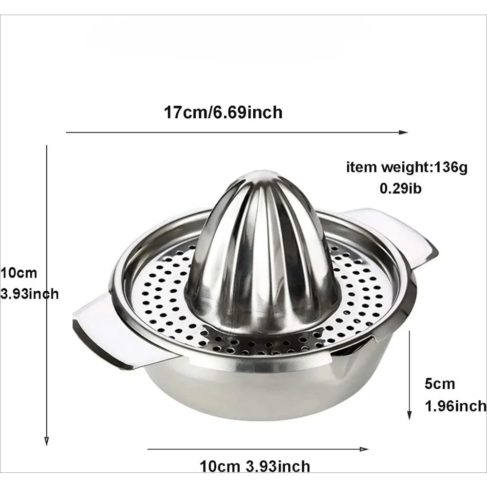 1 قطعة عصارة حمضيات من الفولاذ المقاوم للصدأ عصارة ليمون برتقال عصارة يدوية لفاكهة الليمون مع وعاء تخزين الحاويات أدوات المطبخ #6