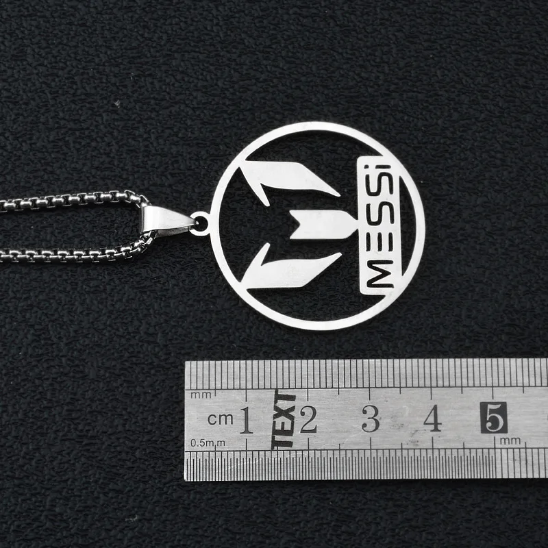 HNSP Lionel Messi Stainless Steel Pendant Chain Necklace For Men Boy Accessories Jewelry Football Soccer Star Gift