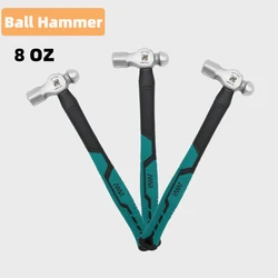 Ball Peen Hammer Forged Fine Grain Steel Head  Ergonomic Rubber Cusion Grip Fiber Glass Shock Absorbing Shaft Blacksmith Hammer