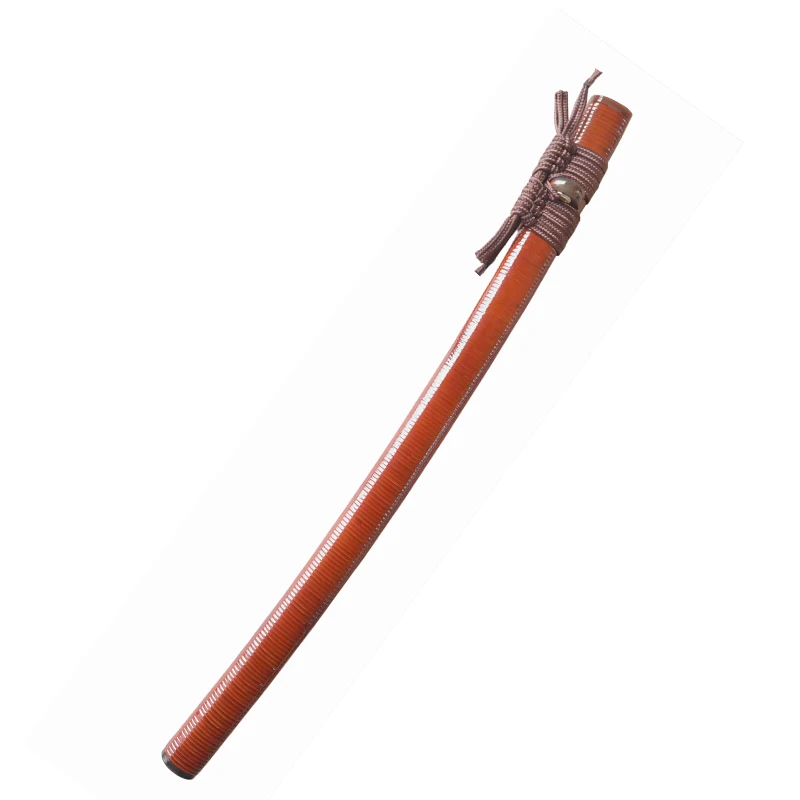 The Mountings of Japanese Swords, Koshirae,Katana Saya, Wooden Inner, Cane Full Wrapping,Brown Buffalo Horn, Can Custom