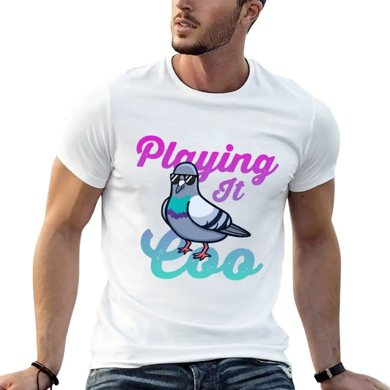 

Pretty Pigeons T-Shirt quick-drying graphic shirts tops anime clothes mens white t shirts