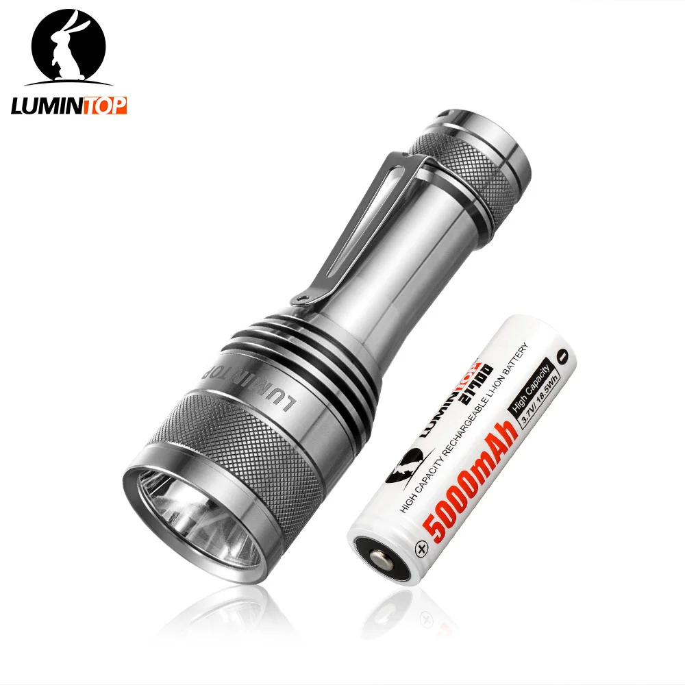 Lumintop FW21 X9L Titanium version 21700 flashlight SBT90 LED 810M 6500 Lumens electronic tail switch flashlight