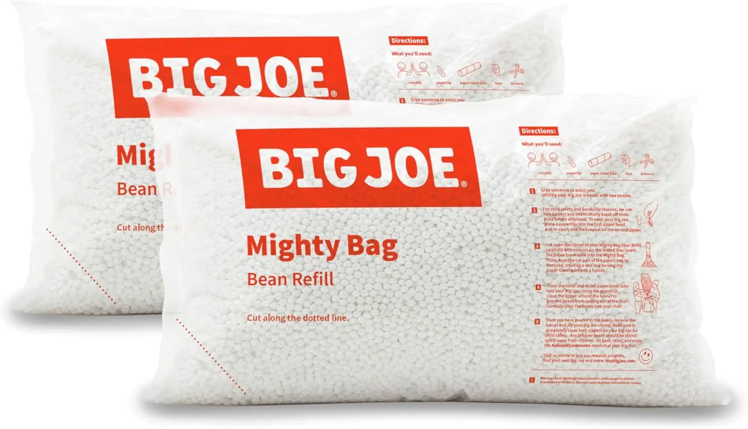 

Polystyrene Bean Bag Refill, 200 Liters White Beads for Crafts and Furniture Filling