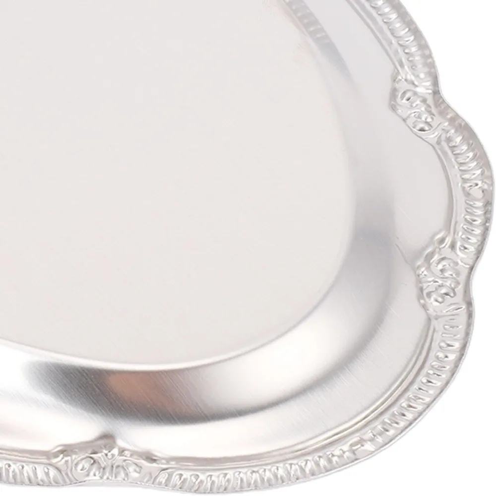 Display Holder Rustless Steel Serving Tray Smooth Polished Anti Scratch Food Platter Oval solid Storage Tray Food Layout