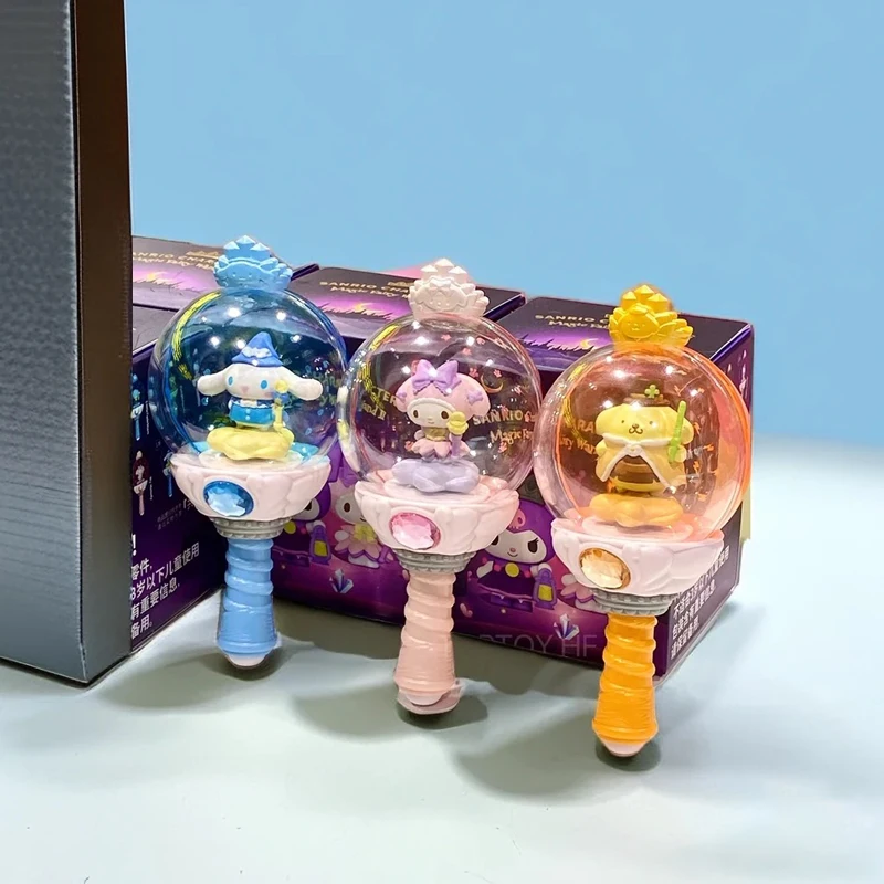 Sanrio – boîte aveugle série baguette féerique magique, 1 pièce/8 pièces, boîte mystère Kuromi Hello Kitty mélodie, jouet mignon, figurines d'anime