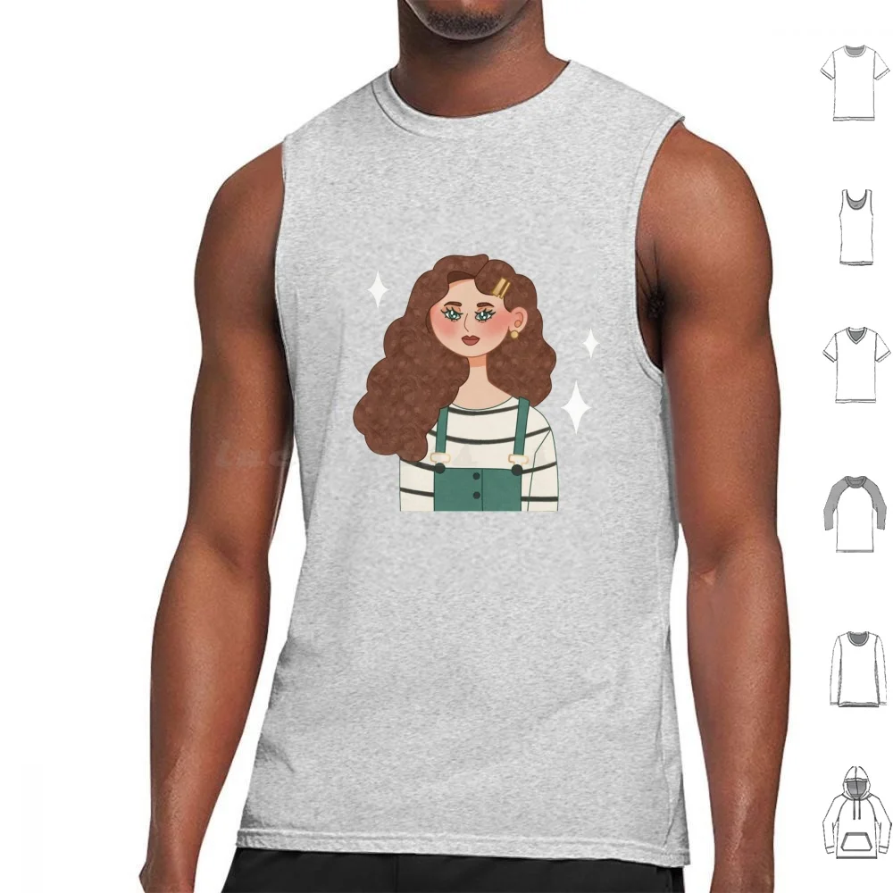 She’s Really Cute Tank Tops Print Cotton Girl Beautiful Cute Lady Adorable Hair Pretty
