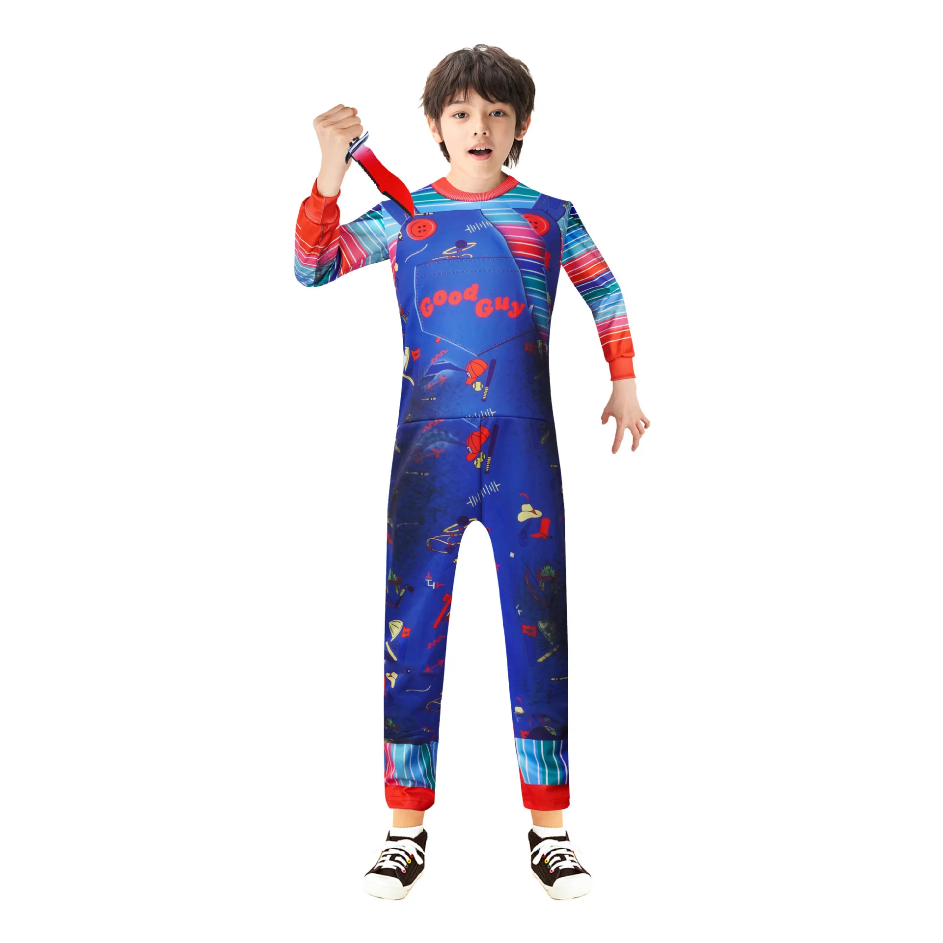 Scary Child is Play Chucky Cosplay Costume Cos Masks Chucky Role Jumpsuits Halloween Clothing For Men Women Party Costumes