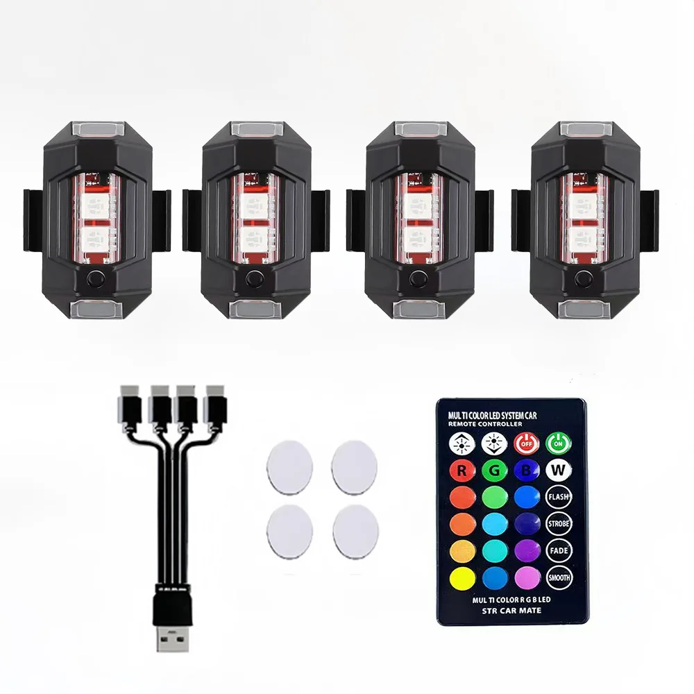

Motorcycle Warning Light 7 Colors Mini Drone Strobe Light Universal Anti-Collision Signal Tail Lamp for Bike Car Flashing Lamp