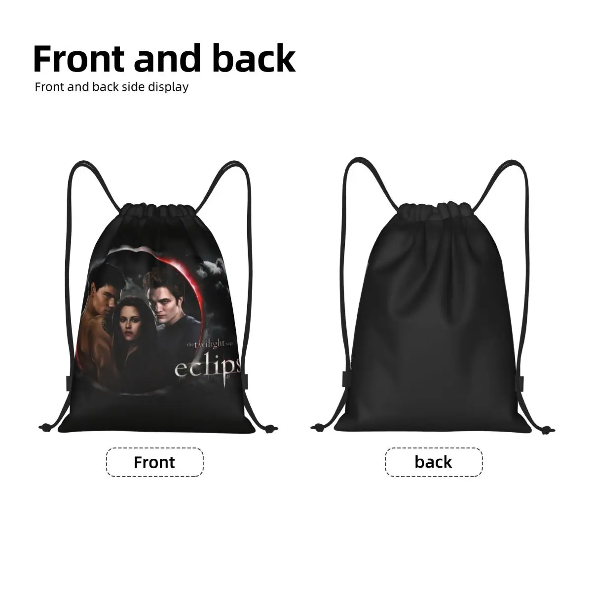 Custom The Twilight Saga Drawstring Bags for Shopping Yoga Backpacks Men Women Romantic Fantasy Movie Sports Gym Sackpack
