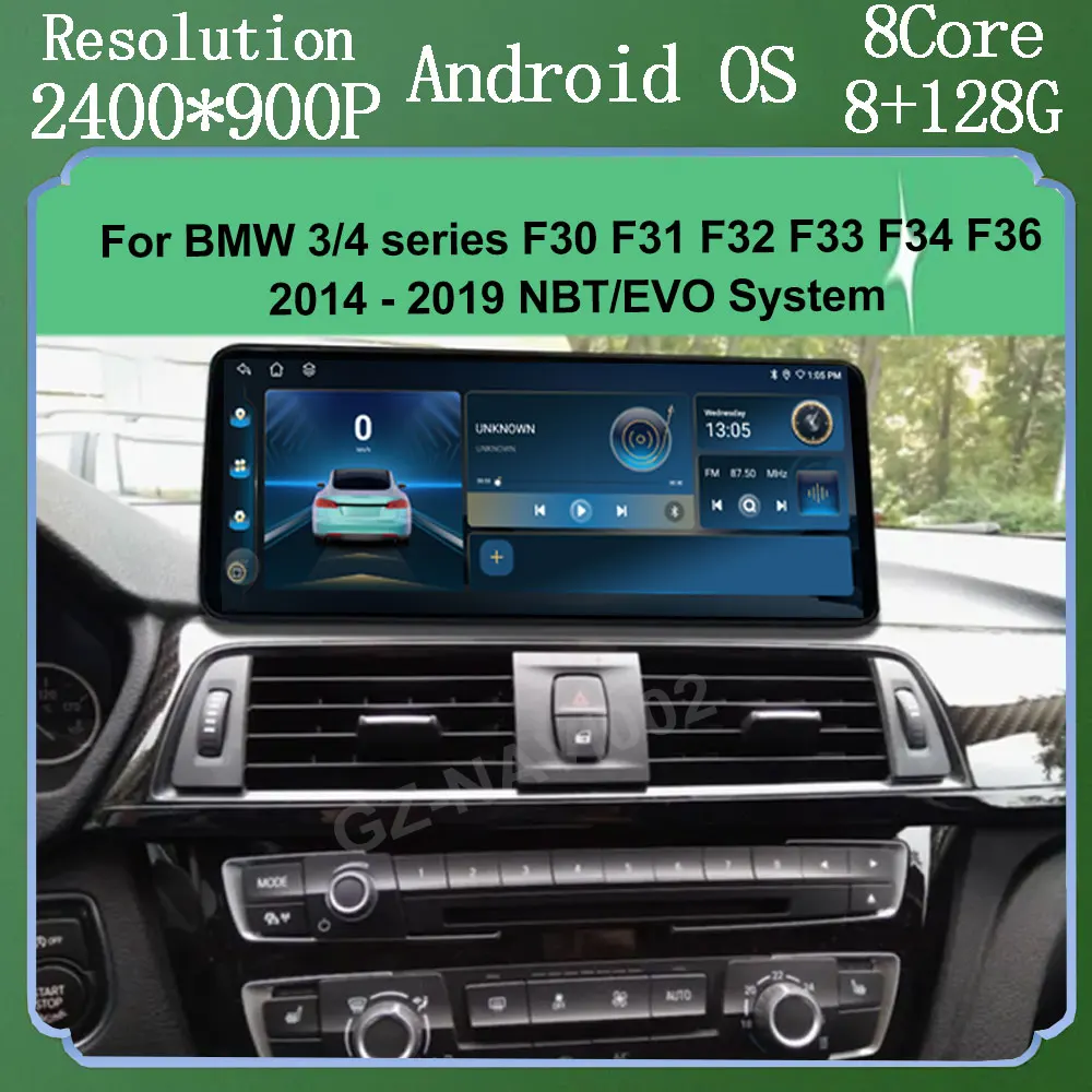 Para BMW Serie 3/4 F30 F31 F32 F33 F34 F36 2013 - 2019 Sistema NBT/EVO GPS Bluetooth Auto Android 15 Carplay Inalámbrico Auto DSP