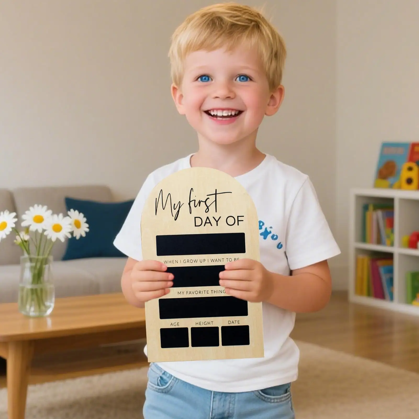 سبورة محمولة مقاس 7 × 11 بوصة لليوم الأول من المدرسة، لوحة خشبية قابلة لإعادة الاستخدام، علامة آخر يوم المدرسة للأطفال ذكريات دائمة