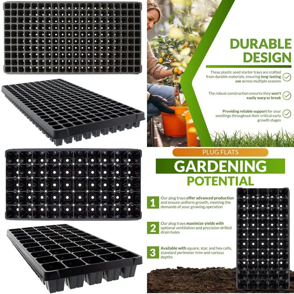 

IGC 50-Pack Seed Starting Plug Flats with 200 Cells for Plant Seedlings