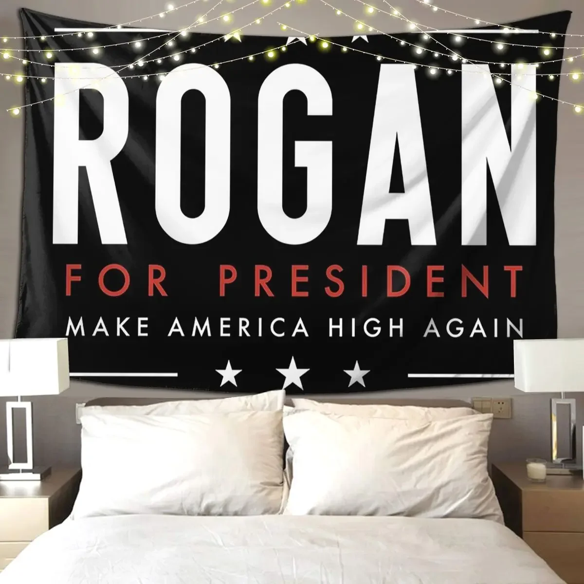 Joe Rogan For Presiden Tapestry Funny Wall Hanging Aesthetic Home Decoration Tapestries for Living Room Bedroom Dorm Room