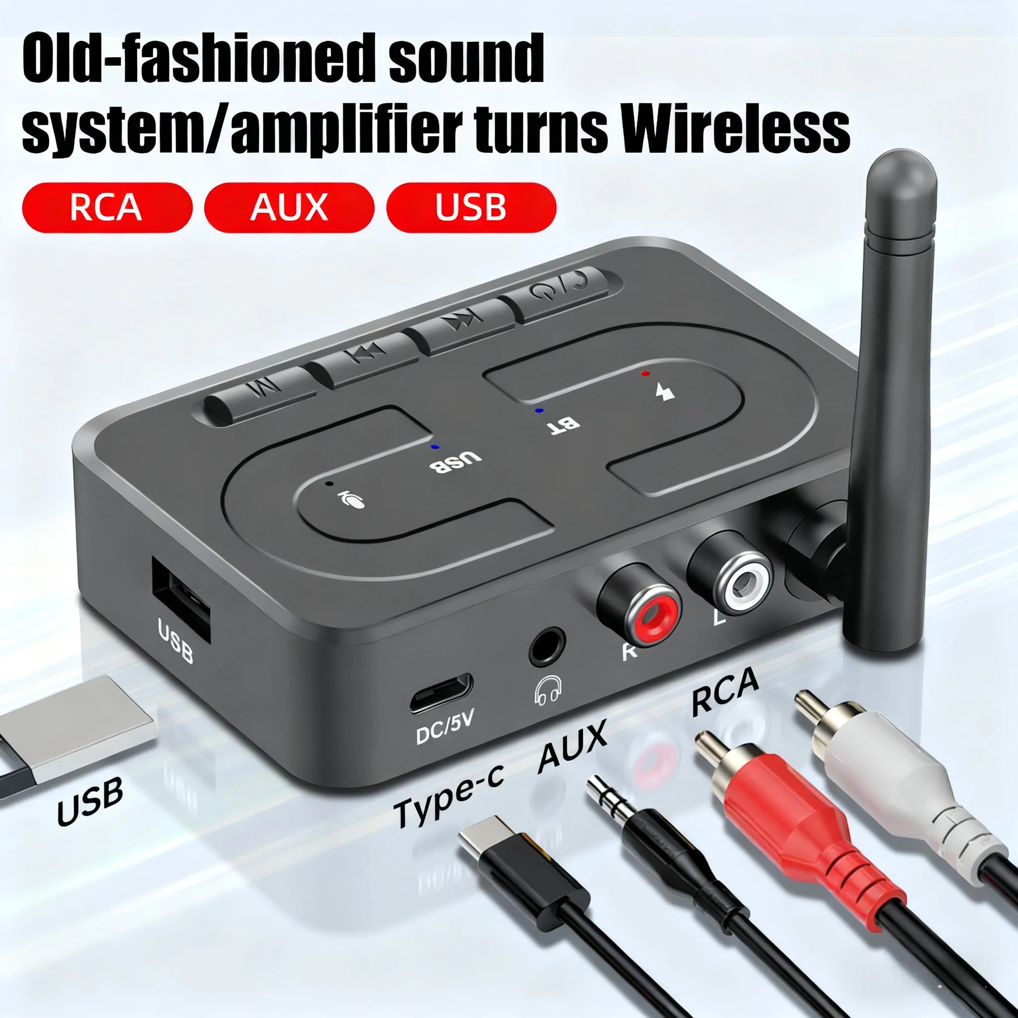 T89 بلوتوث 5.3 استقبال الصوت DAC AUX RCA USB محوري بصري 6.5 مللي متر ميكروفون كاريوكي Hifi ستيريو DSP محول لاسلكي