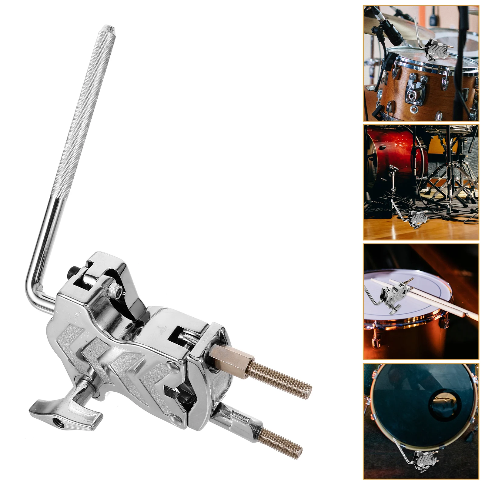 

Mounting Clip Drum Stand Cowbell Fixing Clamp Zinc Alloy Holder Adjustable Metal