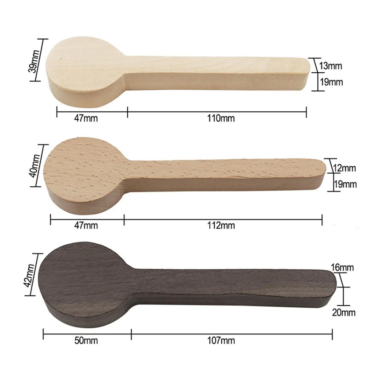 Portable Wooden Carving Spoon Blank Beech and Walnut Unfinished Art Supplies Wood for Beginner DIY Whittling Accessories