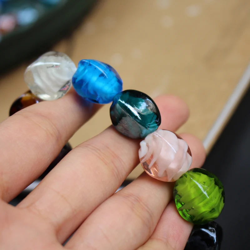 10pcs Handmade Lampwork Glass beads  Irregular Cube Shape Fashion Loose Beads  Multi-color for jewelry making DIY Accessoires
