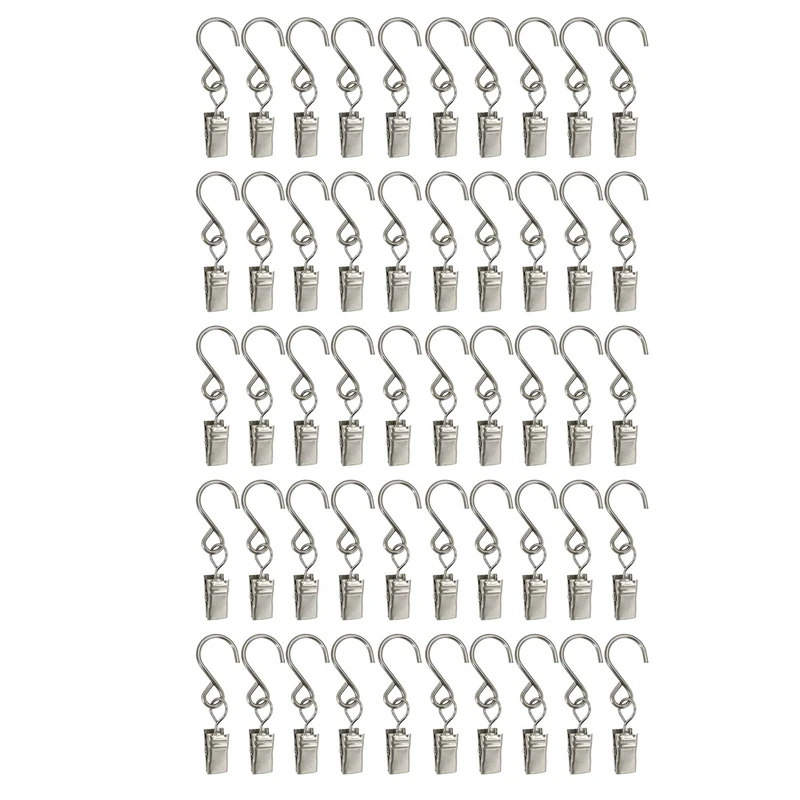 

New S Hooks Curtain Clips 50 Pcs Hanging Party Lights Clips Hangers Gutter Photo Camping Tents Art Craft Display Courtyards