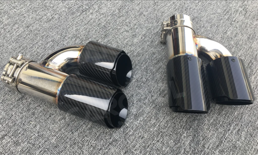 Rear Bumper Exhaust Tips Stainless Steel Car Exhausts Muffler Tips Pipes OO-OO For Audi Car Accessories Tools